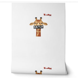Papier Peint emoji insulter le visage de girafe en colère