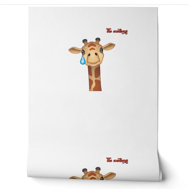 Papier Peint emoji triste visage de girafe en larmes (Déroulement)
