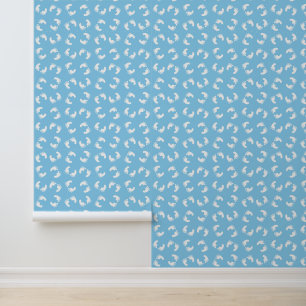 Papier Peint Empreintes bébé, Pied bébé, Marches, Bleu, Garçon