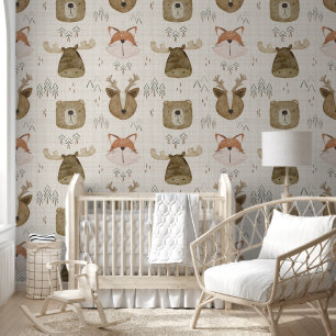 Papier peint en bois beige