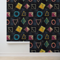 Papier peint en damier noir aux formes géométrique