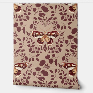 Papier peint en mousse Brown et en feuillage Brown