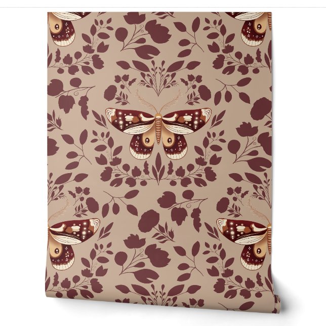 Papier peint en mousse Brown et en feuillage Brown (Déroulement)