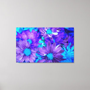 Papier peint en toile violet N turquoise