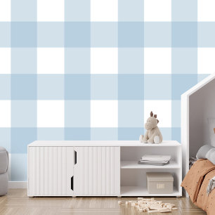 Papier Peint En vichy bleu vérifier grand mignon simple