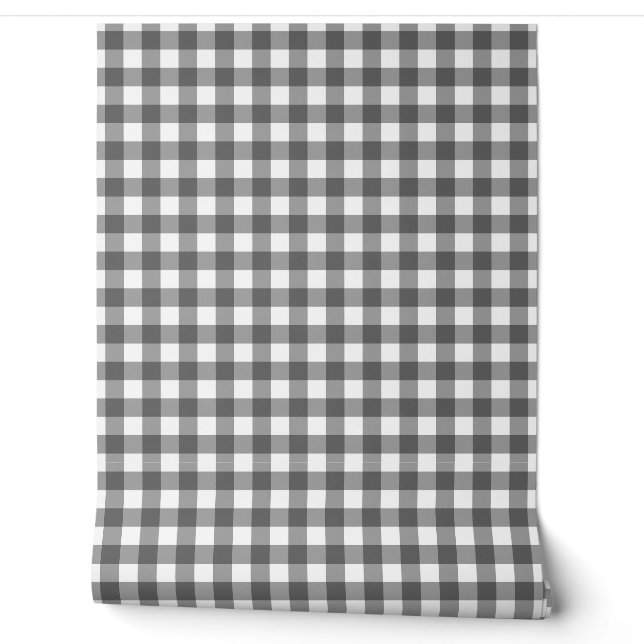 Papier Peint en vichy gris classique choix haut (Déroulement)