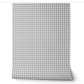 Papier Peint en vichy gris (petit) | vérifications de grille gr