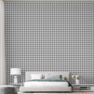 Papier Peint en vichy gris   vérifications de grille grise neut