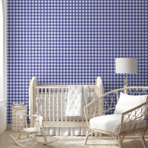 Papier Peint en vichy Lavande blanche
