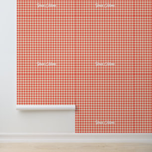 Papier peint En vichy rouge personnalisable - Pers