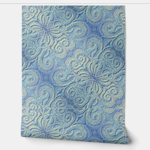 Papier peint en vinyle motif Blue Brocade