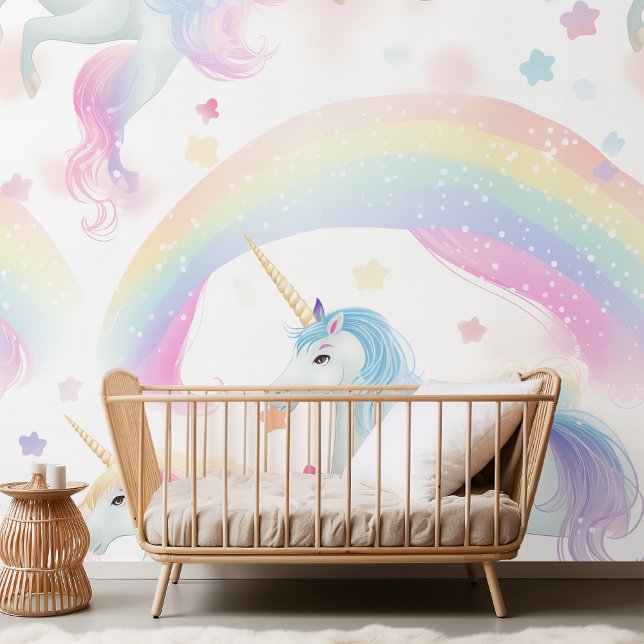 Papier Peint Enchanter Unicorn Rainbow Magic Wand Pastel (Créateur téléchargé)