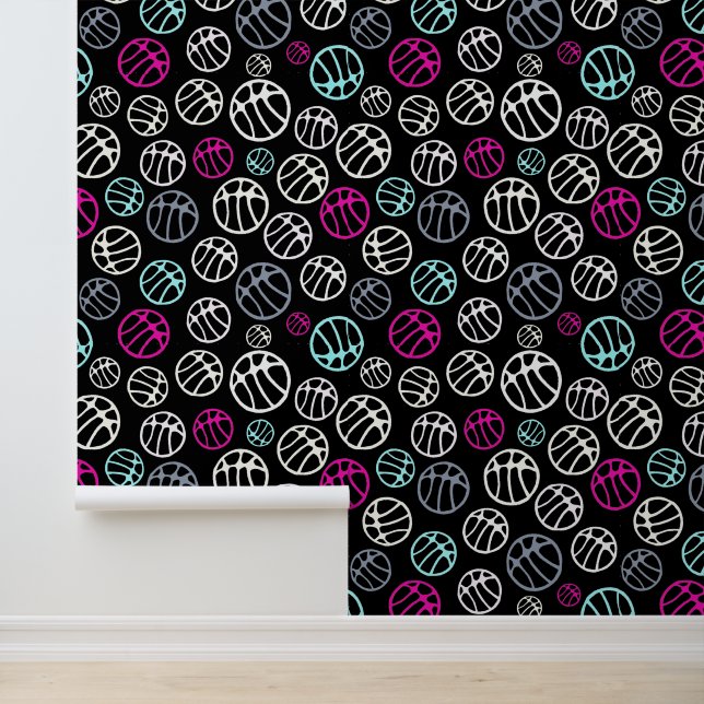 Papier Peint Enfants Motifs de basket-ball Abstraits (Application)