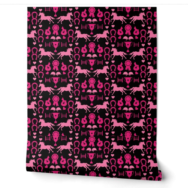 Papier Peint Équitation Rose (Déroulement)