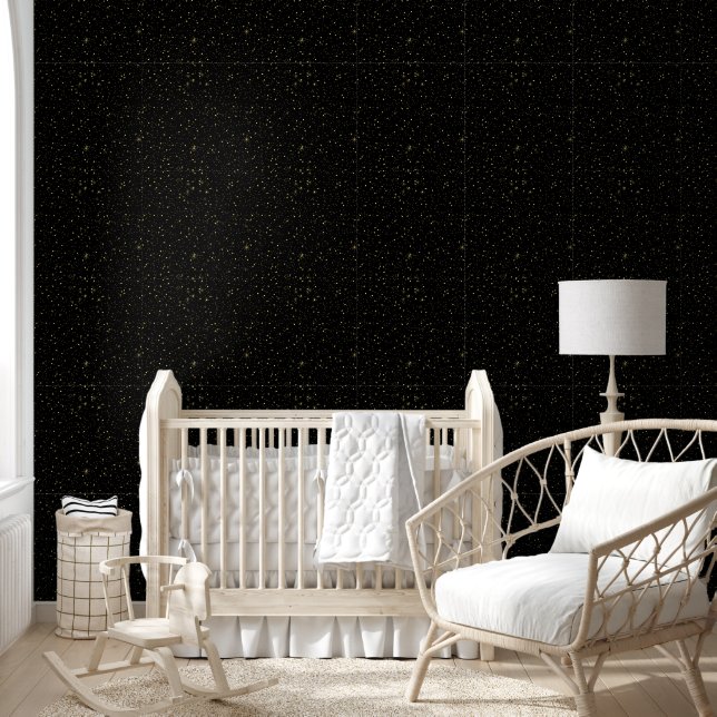 Papier Peint Étincelles d'or sur noir (Enfants)