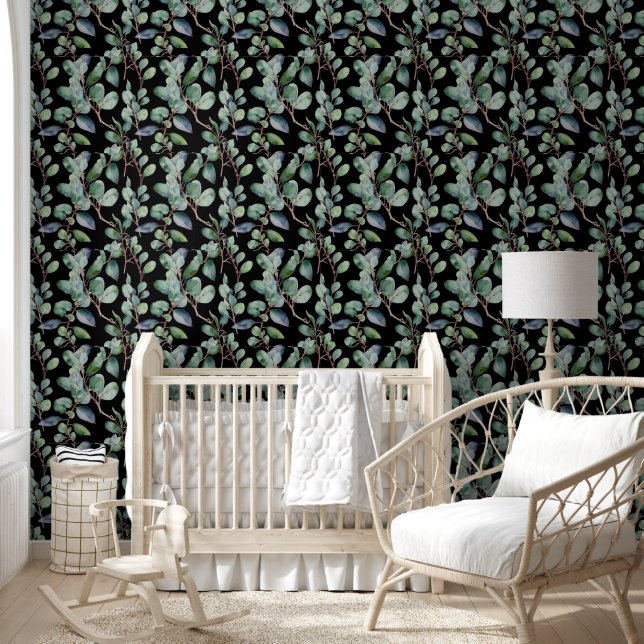 Papier Peint Eucalyptus Feuille vert Cool couleur personnalisée (Enfants)