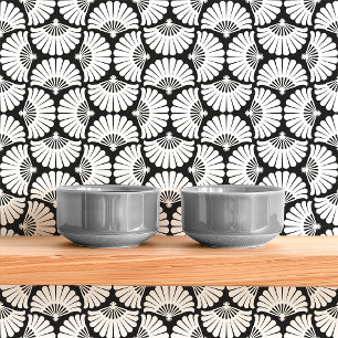 Papier Peint Éventail de palmier Ogee noir et blanc moderne