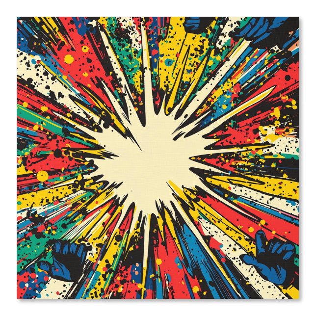Papier Peint Explosion d'art pop de style comique (2) (Recto)