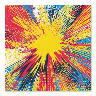 Papier Peint Explosion d'art pop de style comique (3)