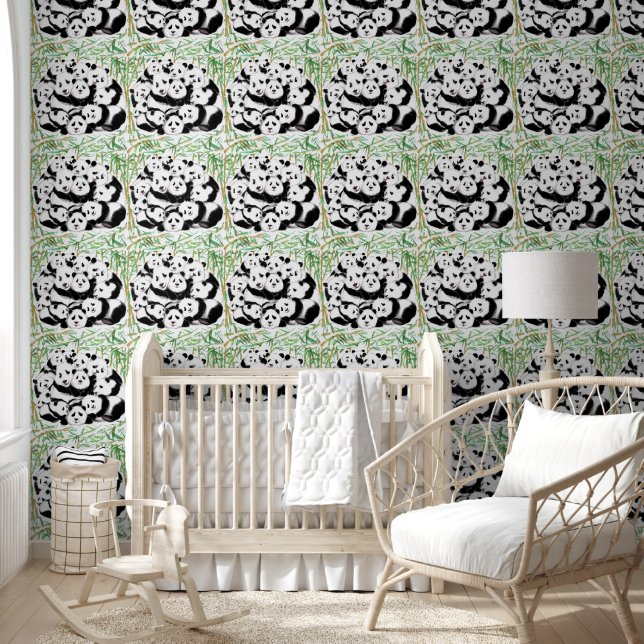Papier Peint Famille Panda Funny (Enfants)