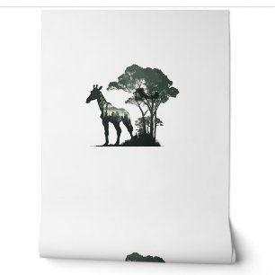 Papier Peint Faune Safari aventure - Giraffe en Forêt
