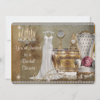 Papier peint FAUX vintage BRIDAL INVITATION DOUCHE