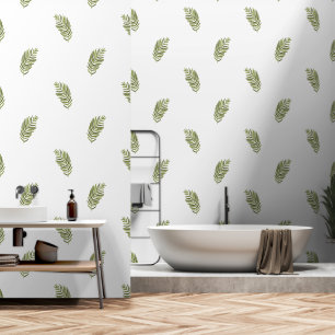 Papier Peint Ferne tropicale Maison de plage de feuilles vertes