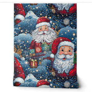 Papier Peint Festive Père Noël Noël Frolic