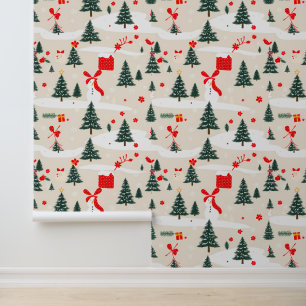 Papier Peint Festive Winter Wonderland Motif