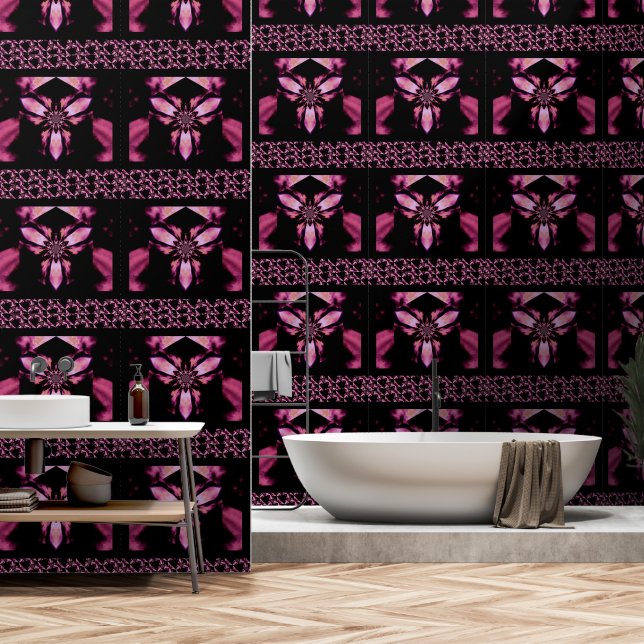 Papier Peint Feu Lotus Rose clair 1 (Salle de bain)