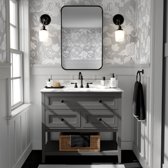 Papier Peint Feuillage Automne Fleurs Automnes & Plaid Gris Cit (Fall Foliage Autumn Flowers & Pumpkins Grey Plaid Wallpaper
)