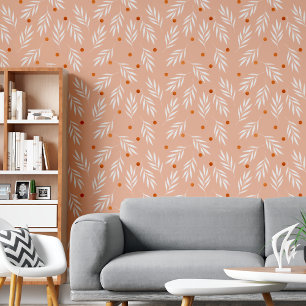 Papier Peint Feuille Motif moderne Peachy rose