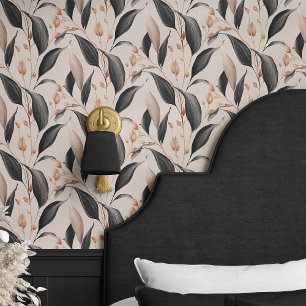 Papier Peint Feuille Vintage Académie Sombre