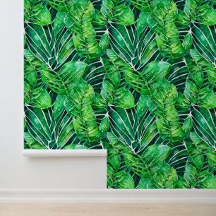 Papier Peint Feuilles à feuillage persistant luxuriant sans cou