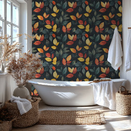 Papier Peint Feuilles automnales avec Arrière - plan noir