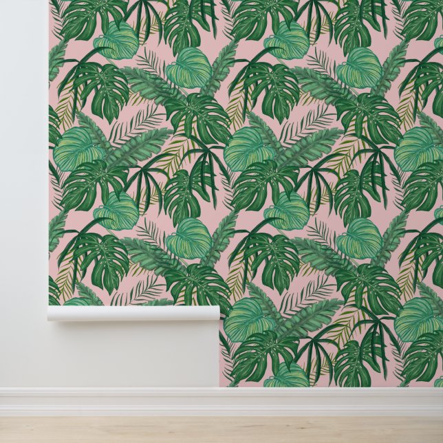 Papier Peint Feuilles de palmiers tropicaux (Application)