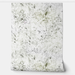 Papier Peint Feuilles d'eucalyptus vert blanc doux intense