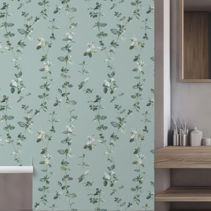 Papier Peint Feuilles d'origan bleu