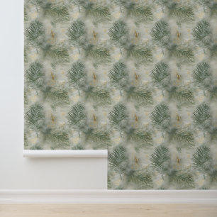 Papier Peint Feuilles Tropical Cream Green Gold