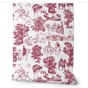 Papier Peint Fierté et préjugés Chevaux Burgundy Toile blanche