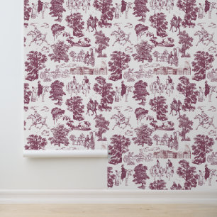 Papier Peint Fierté et préjugés Chevaux Burgundy Toile blanche