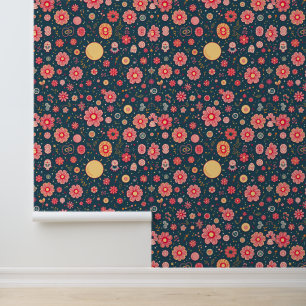 Papier Peint Fiesta florale vibrante : Jour des morts inspiré