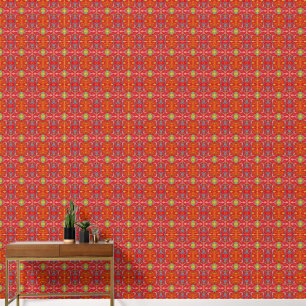 Papier Peint Filets de pêche rouge vif motif de taille S