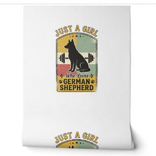Papier Peint Fille Berger Allemand Chemise Rétro Amoureux de Ch