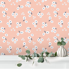 Papier Peint Fille rose blanc mignon bébé Floral