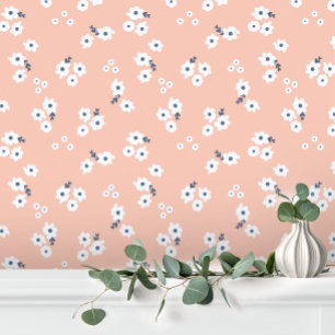 Papier Peint Fille rose blanc mignon bébé Floral