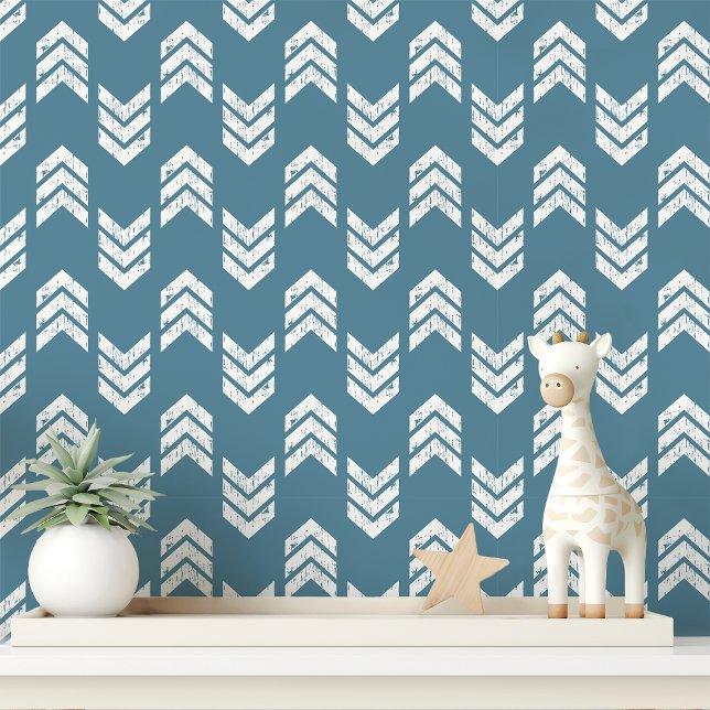 Papier Peint Flèche Chevron bleu (Créateur téléchargé)
