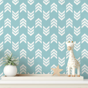 Papier Peint Flèche Chevron bleu ciel
