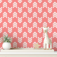 Flèches Chevron Texturées Modernes Corail Et Blanc
