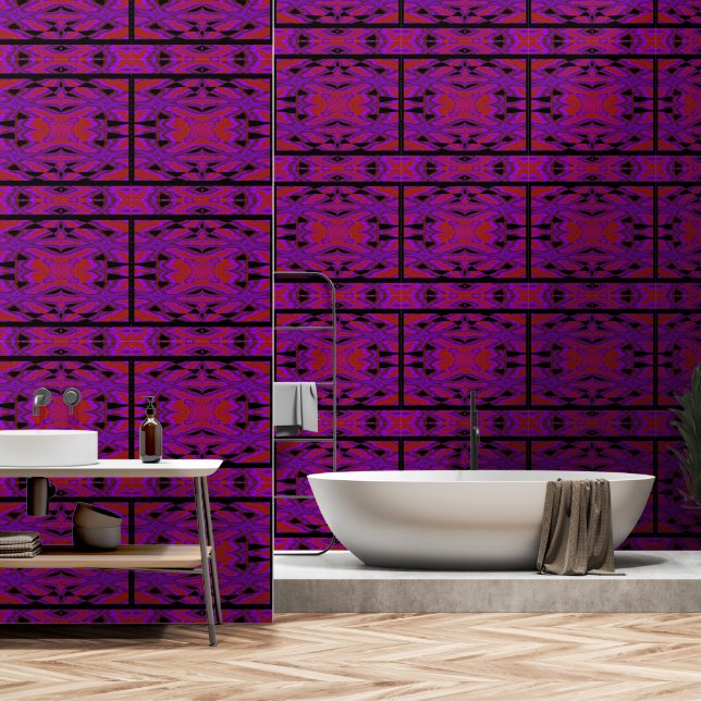 Papier Peint Fleur à vent violette 4 (Salle de bain)